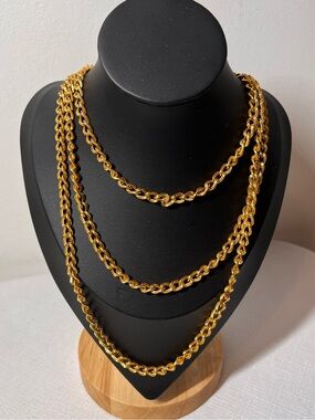 Simon Chang Shiny Gold Multi-Layer Rope Chain Necklace